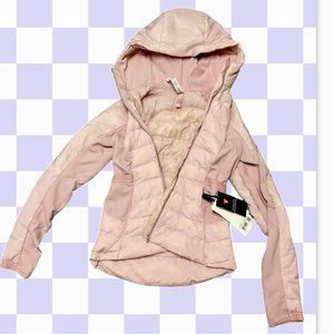 Lululemon nwt Down For It jacket pink color never worn fitted puffer style